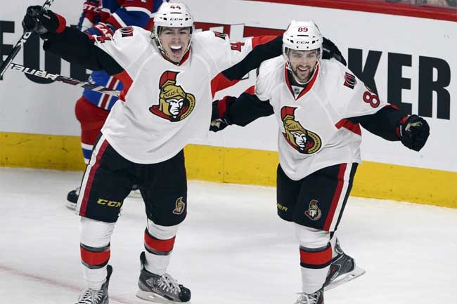 The Senators became the first side to advance to the Eastern Conference semifinals, humiliating the Habs in Montreal.