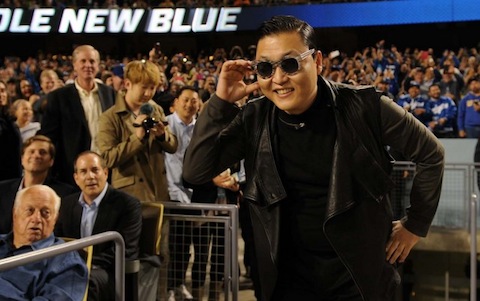 Tommy Lasorda wants Psy to get off his damn lawn. 