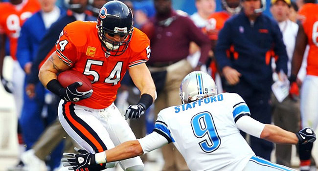 The Lions won't have to worry about Brian Urlacher anymore