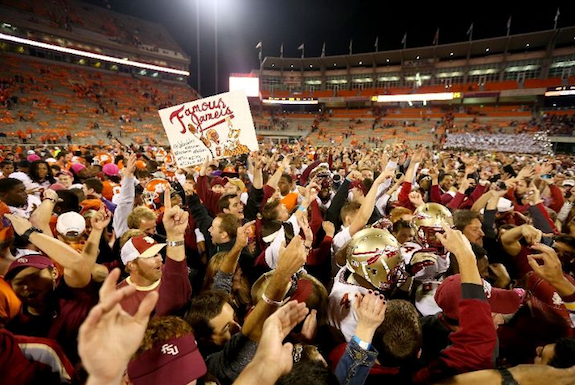 It almost looked like a home with for FSU when their fans stormed the field in Death Valley.