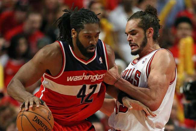 Making his first start since February, Nene led the Wizards to victory over the Bulls.