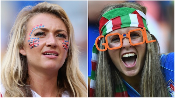 Female fans cheer during the 2014 FIFA World Cup Brazil Group D match between England and Italy at Arena Amazonia on June 14, 2014 in Manaus, Brazil.
