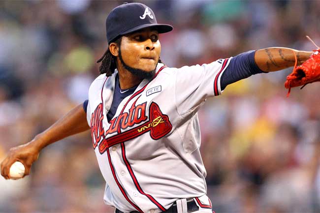 Ervin Santana will look to lead the Braves to victory over the Nationals on Tuesday.